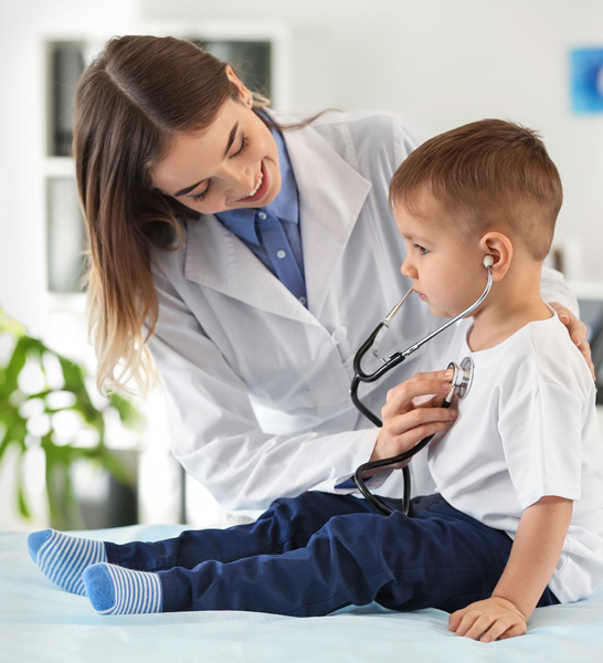 Doctor with a young patient